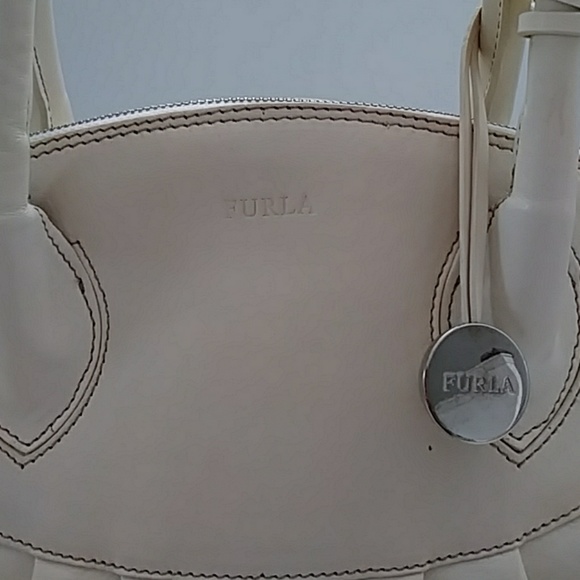 FURLA White Genuine Leather Handbag - Picture 2 of 6